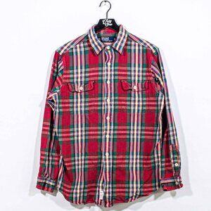 Polo Ralph Lauren Double Pocket Flannel Button Shirt Large Y2K Outdoor Preppy